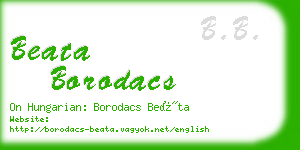 beata borodacs business card